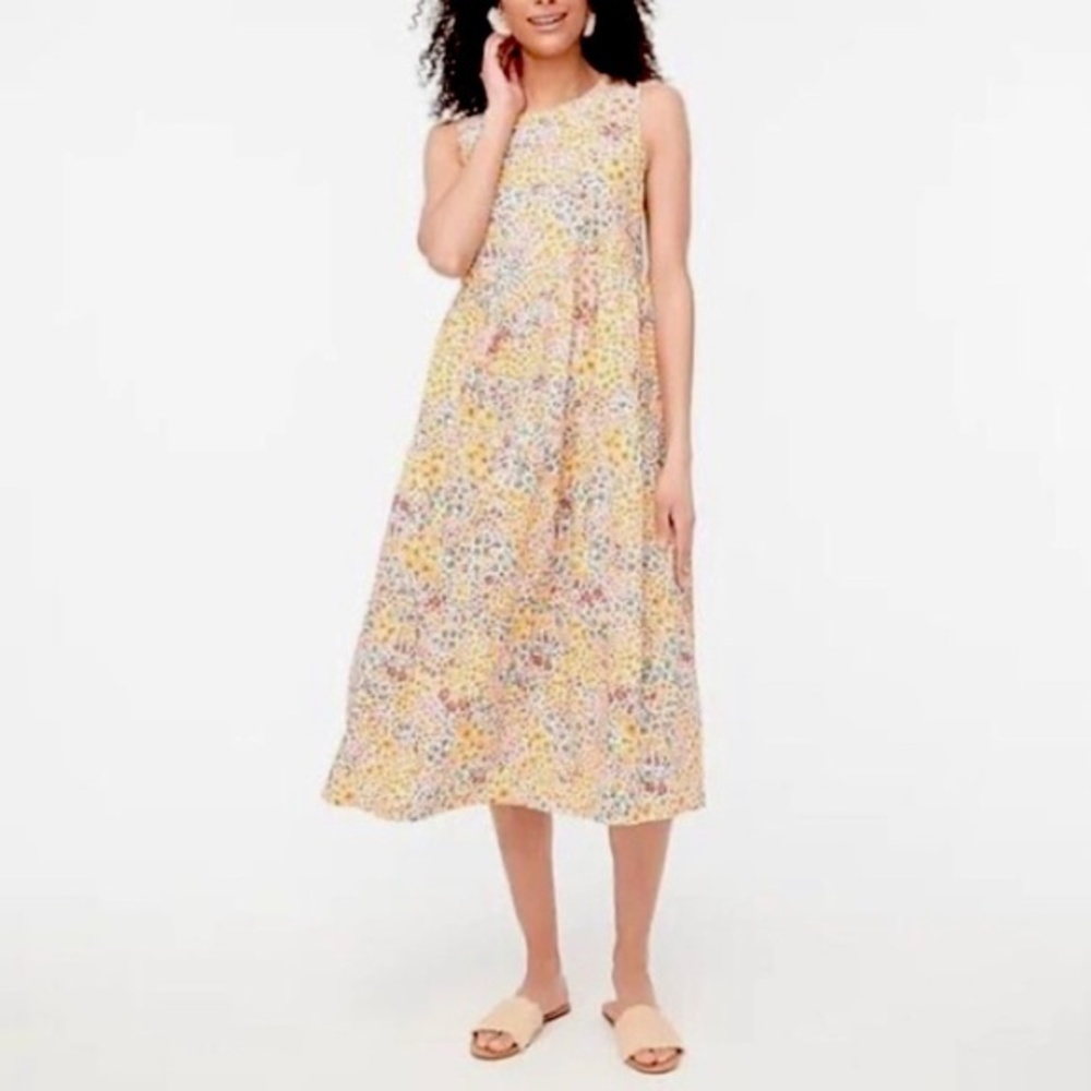 J Crew Mixed-floral Tiered Dress Size‎ 4
